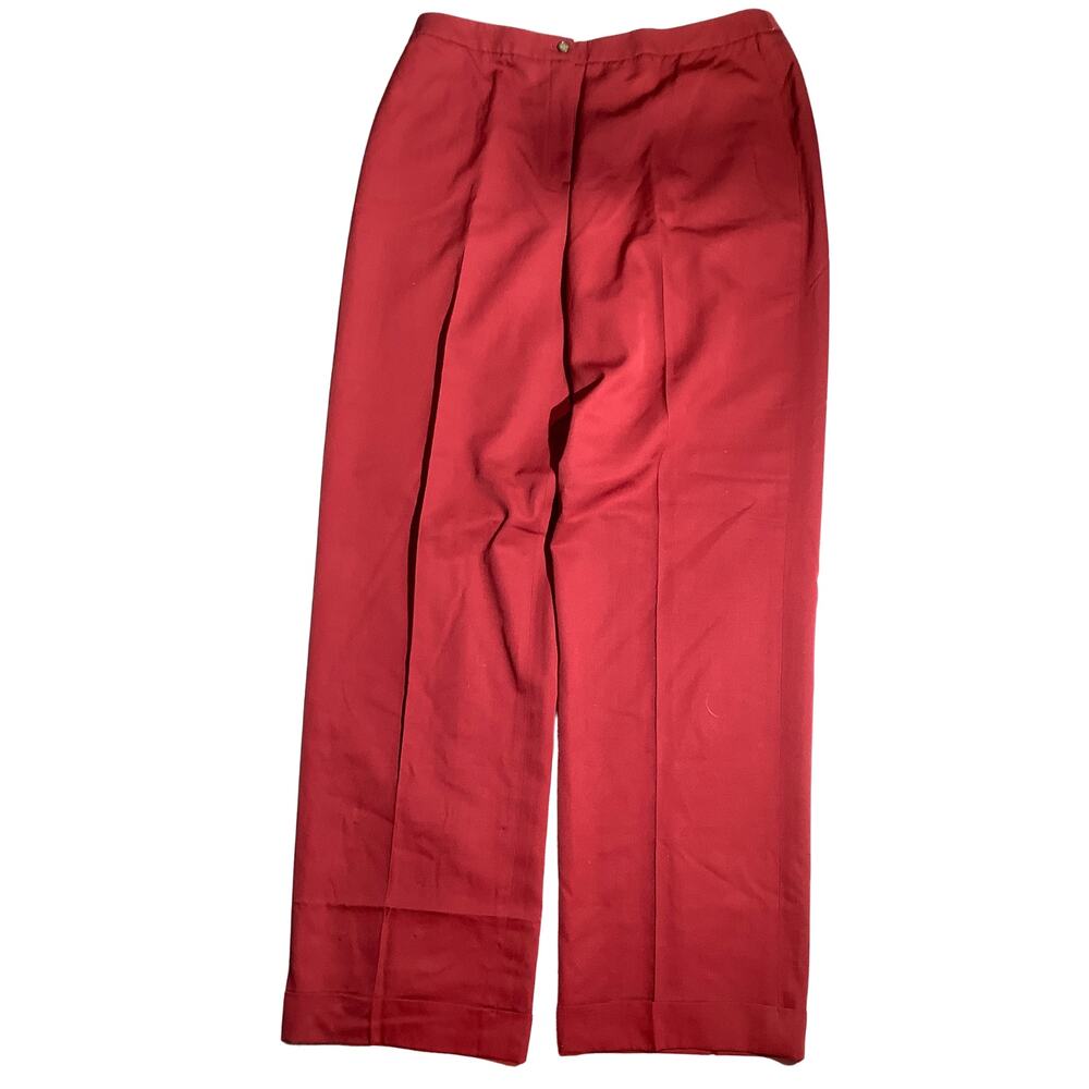 Talbots Red Wool Dress Slacks Women 16 Long NWT— Classic, Tailored, Professional